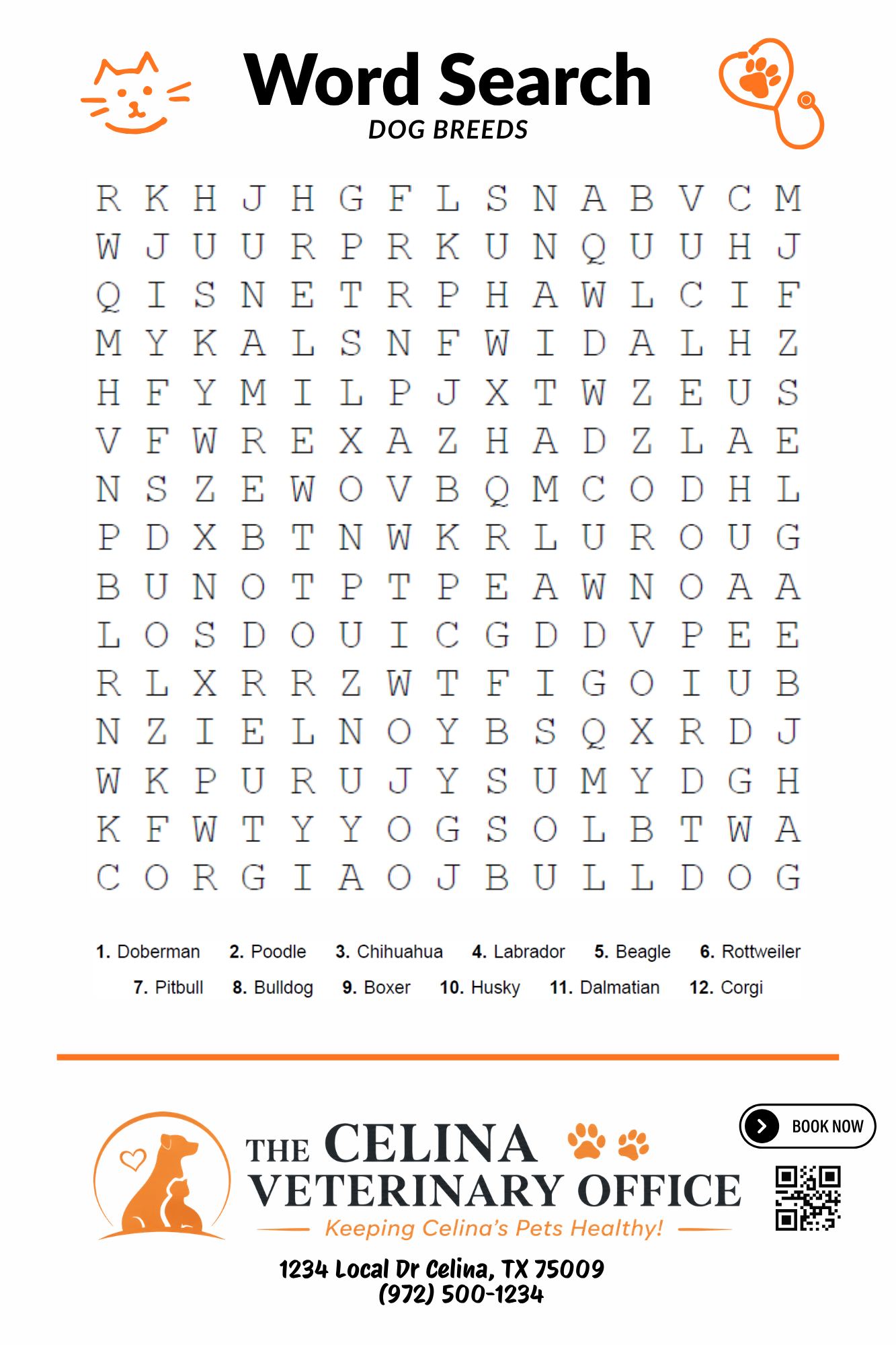 Veterinary sponsor word search example